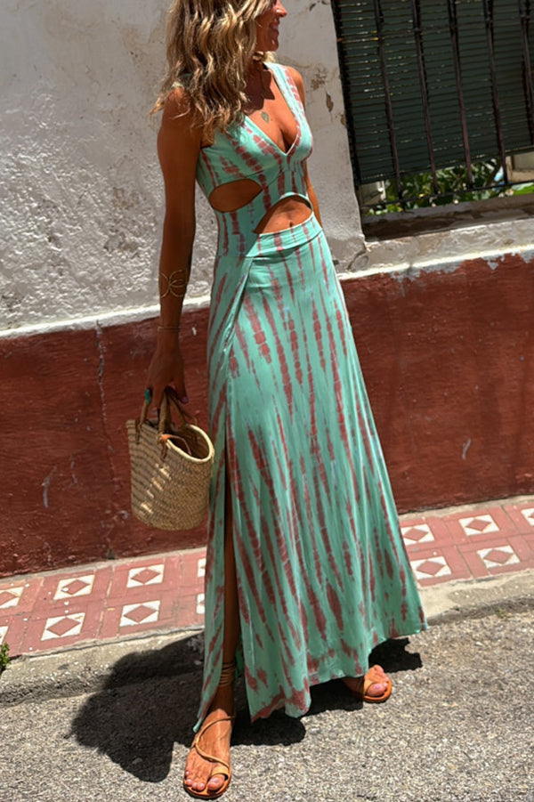 Penrose – Elegant Cut-Out Buttoned Maxi Dress for a Stunning Look