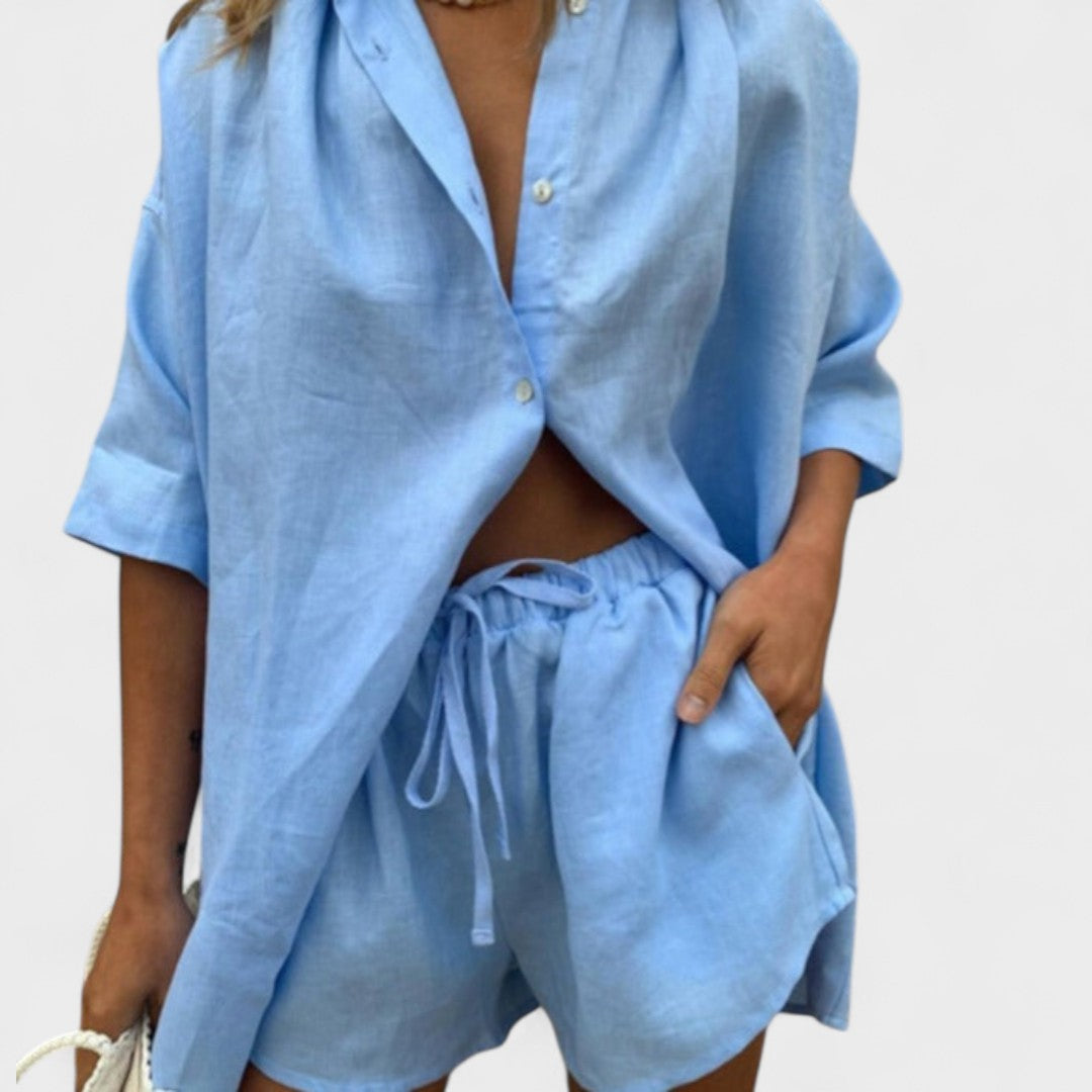 Rowena – Casual and Stylish Shirt & Shorts Co-ord Set for Effortless Comfort