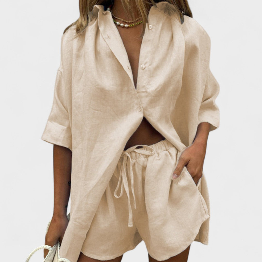 Rowena – Casual and Stylish Shirt & Shorts Co-ord Set for Effortless Comfort