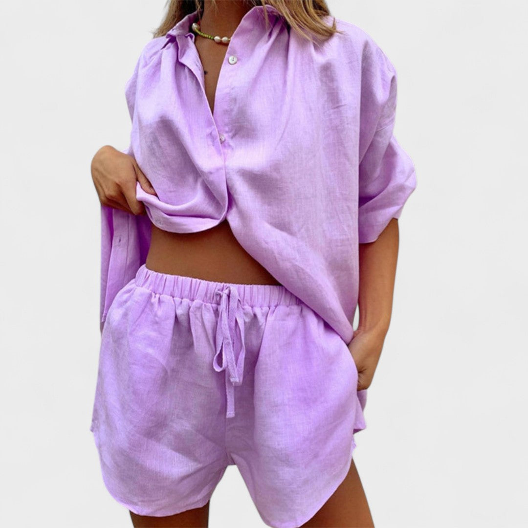 Rowena – Casual and Stylish Shirt & Shorts Co-ord Set for Effortless Comfort