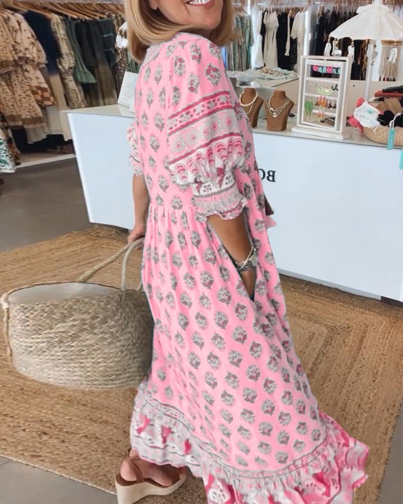Brionya – Boho Midi Tassel Dress