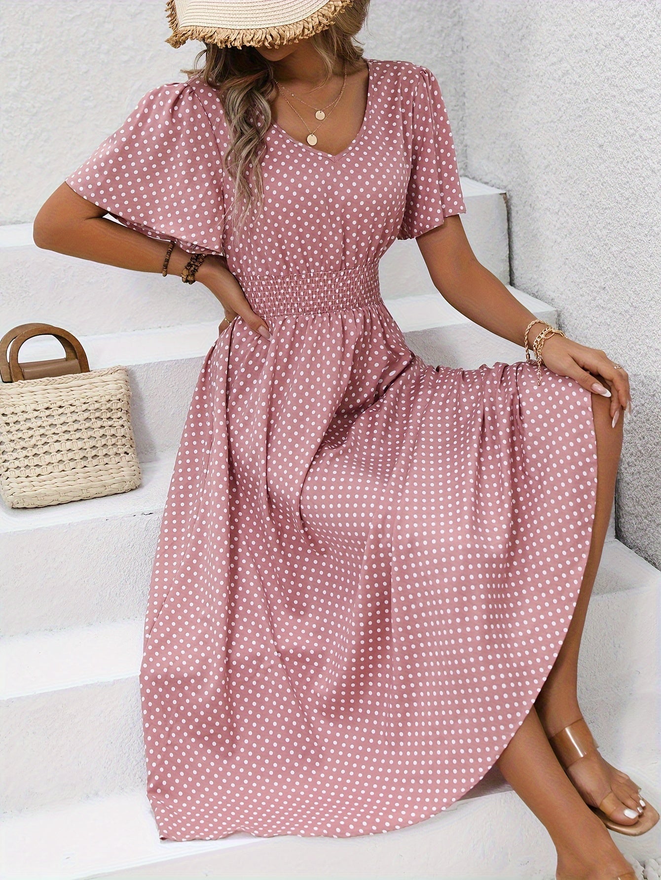Nathalie β Polka Dot Midi Dress