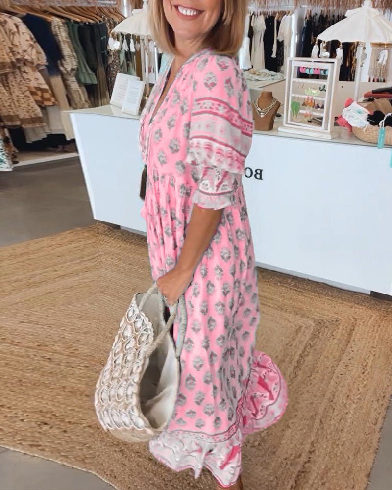 Brionya – Boho Midi Tassel Dress