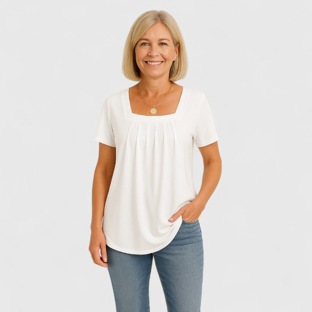 Lianna β Blouse with Pleats and Square Neckline β Elegant Top for stylish looks