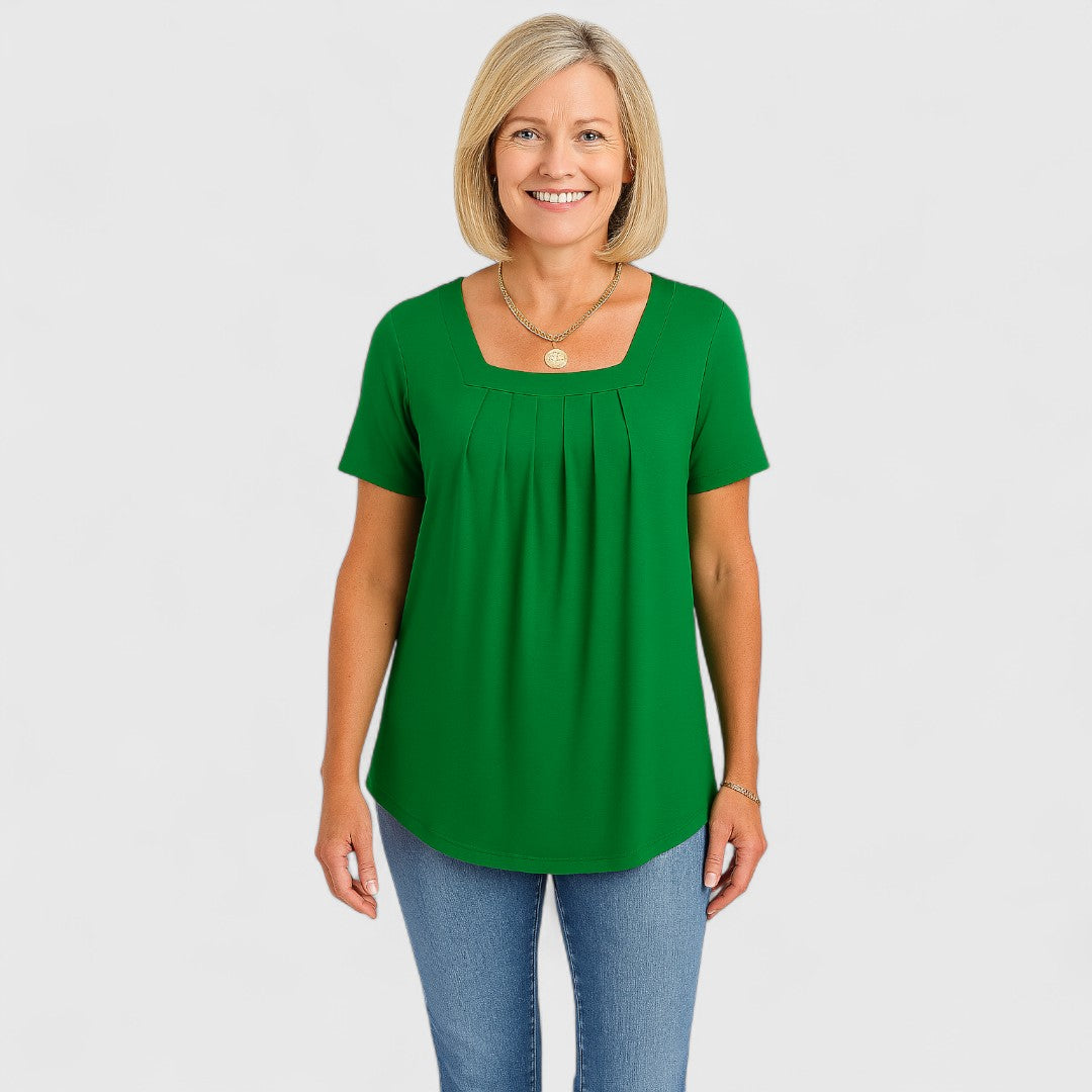 Lianna β Blouse with Pleats and Square Neckline β Elegant Top for stylish looks