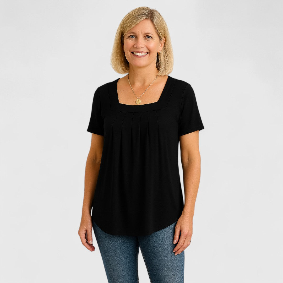 Lianna β Blouse with Pleats and Square Neckline β Elegant Top for stylish looks