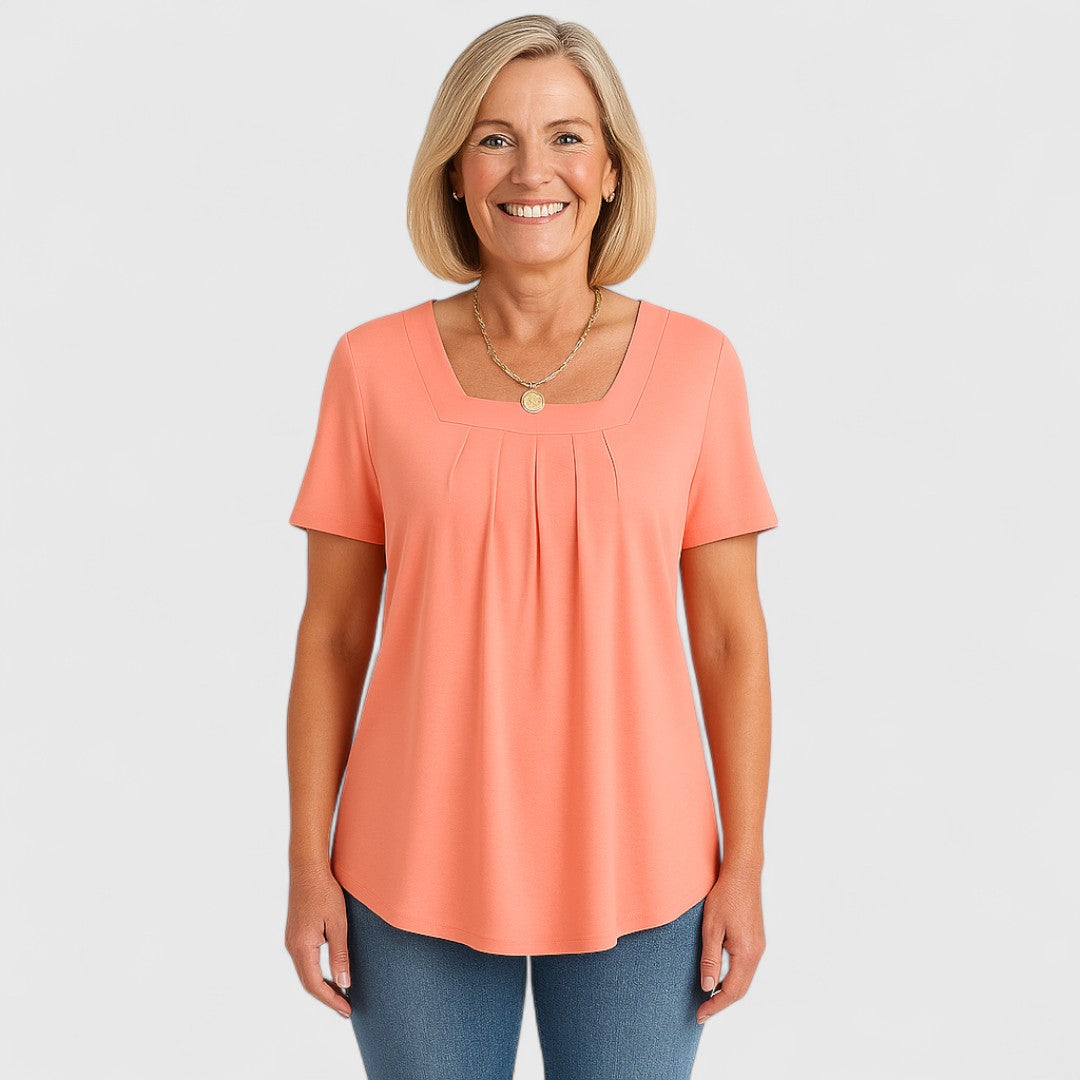 Lianna β Blouse with Pleats and Square Neckline β Elegant Top for stylish looks