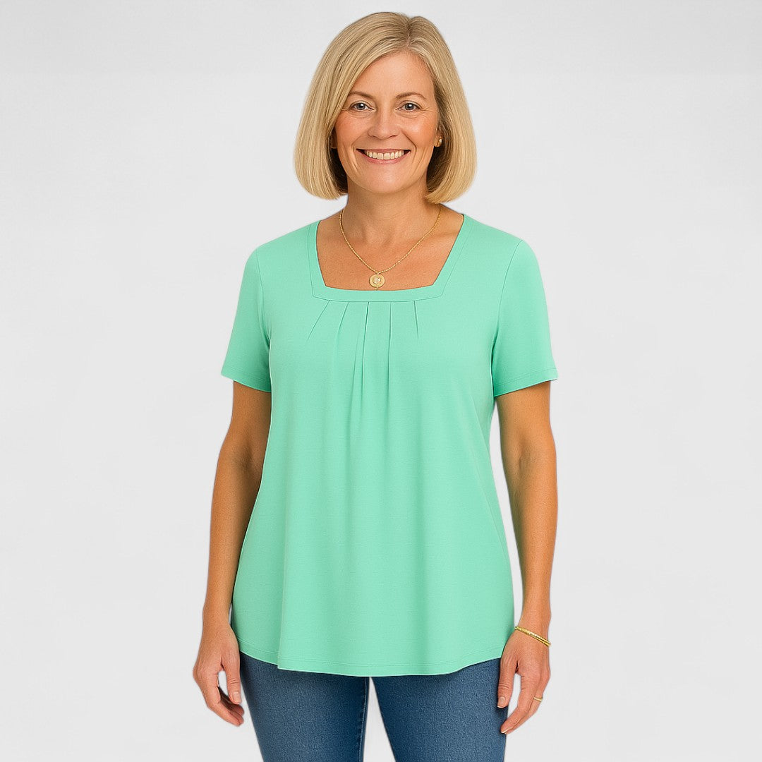 Lianna β Blouse with Pleats and Square Neckline β Elegant Top for stylish looks