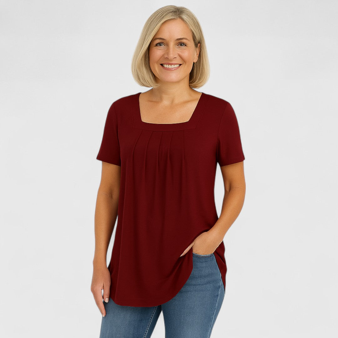 Lianna β Blouse with Pleats and Square Neckline β Elegant Top for stylish looks