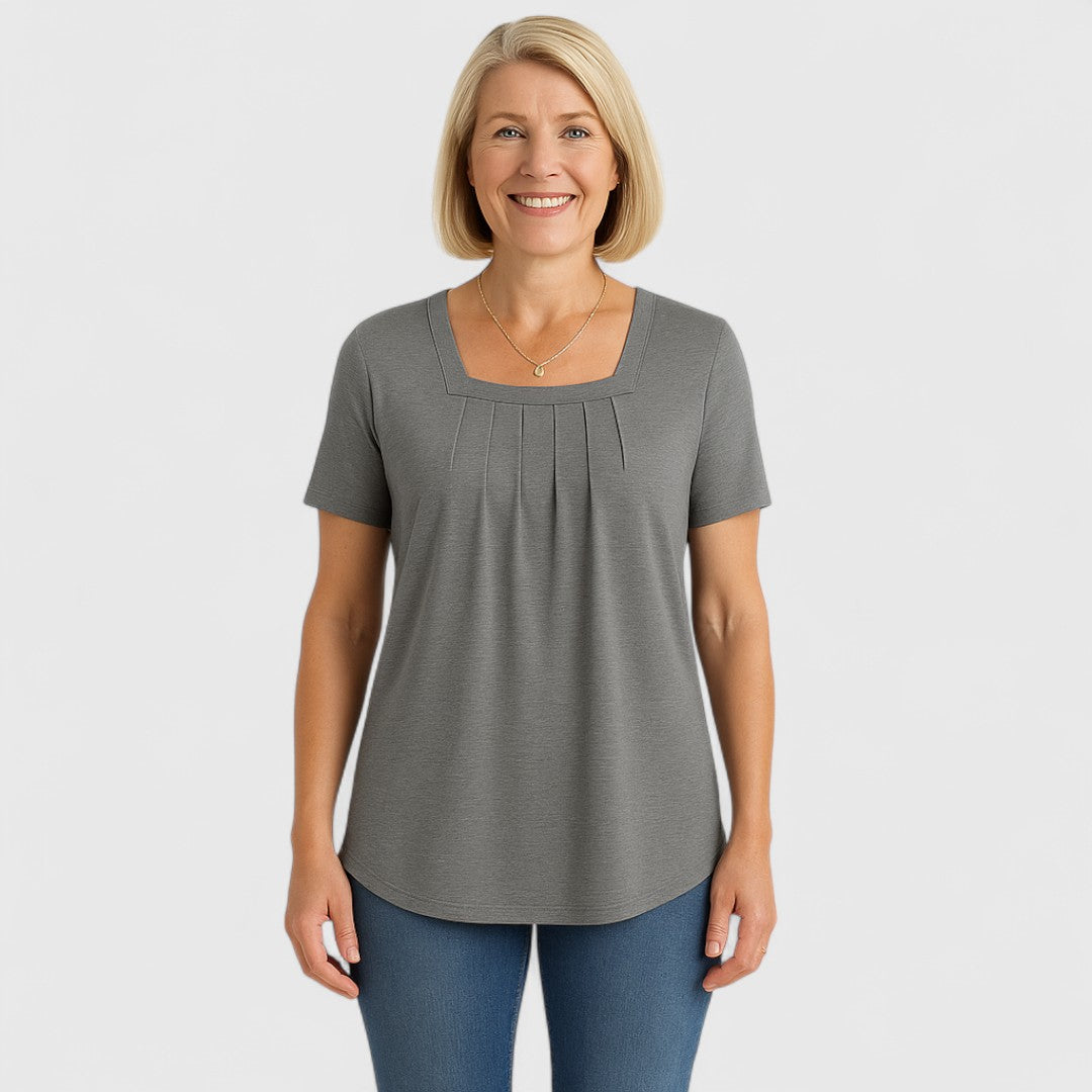 Lianna β Blouse with Pleats and Square Neckline β Elegant Top for stylish looks