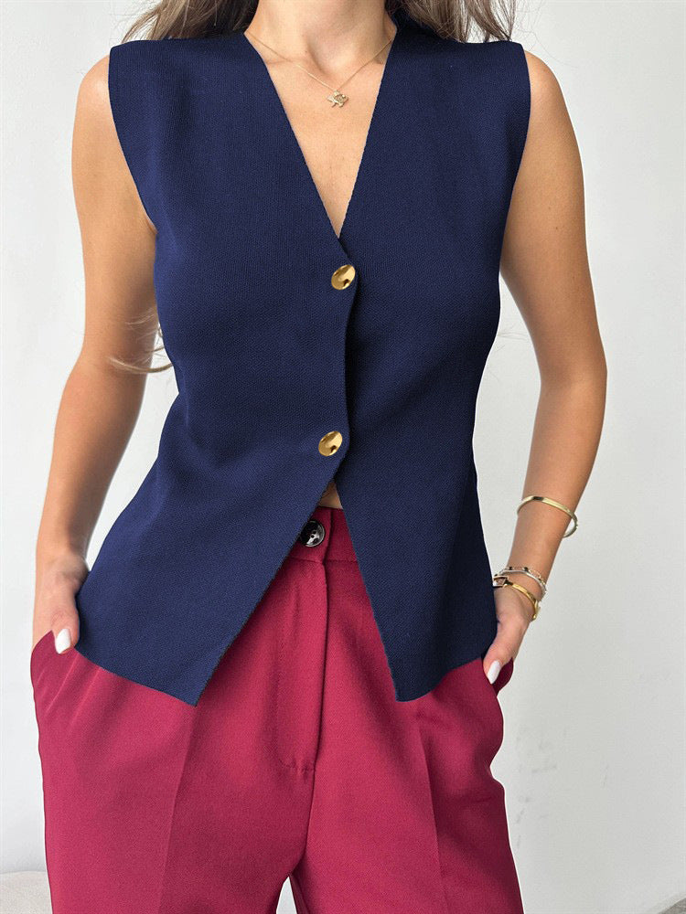 Grier β Sleeveless Button-Down Peplum Top for a chic and trendy look