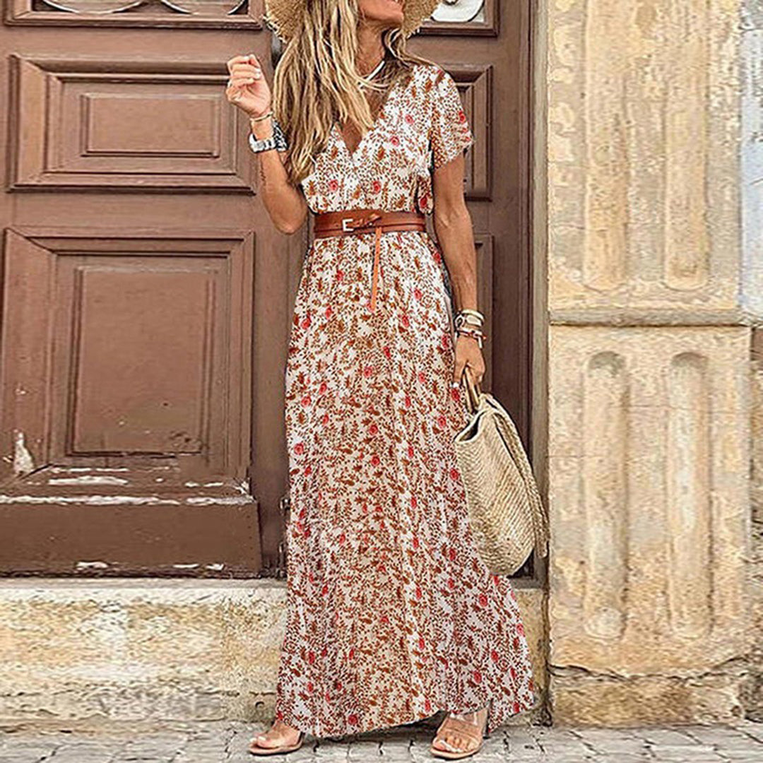 Riona – Elegant Long Boho Dress with belt