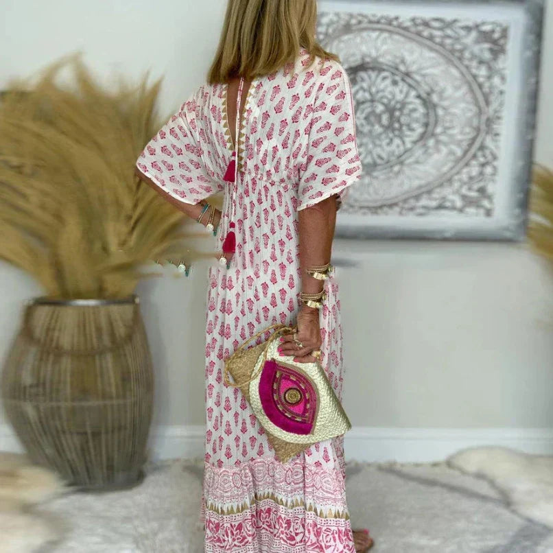 Mabel – Elegant long dress with bohemian pattern