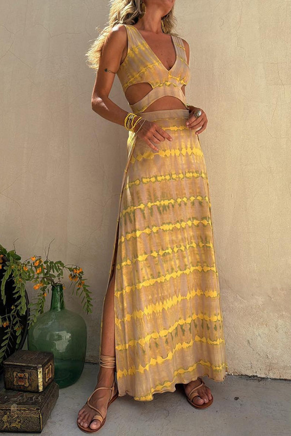Penrose – Elegant Cut-Out Buttoned Maxi Dress for a Stunning Look