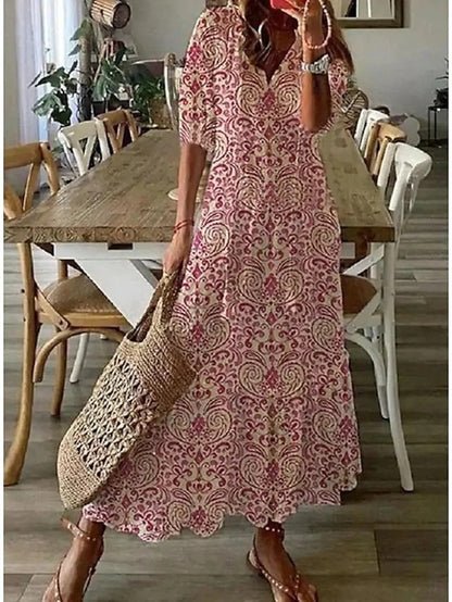 Bridie β Elegant Boho Midi Dress for a relaxed and warm style