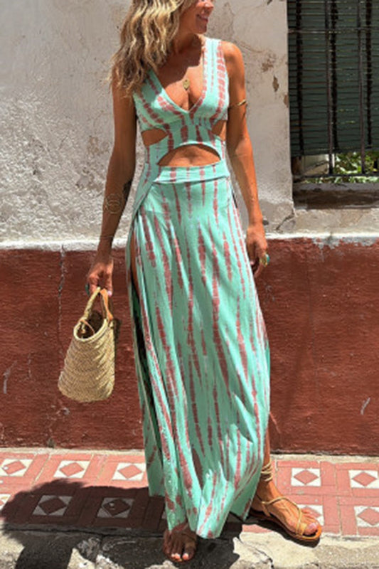Penrose – Elegant Cut-Out Buttoned Maxi Dress for a Stunning Look