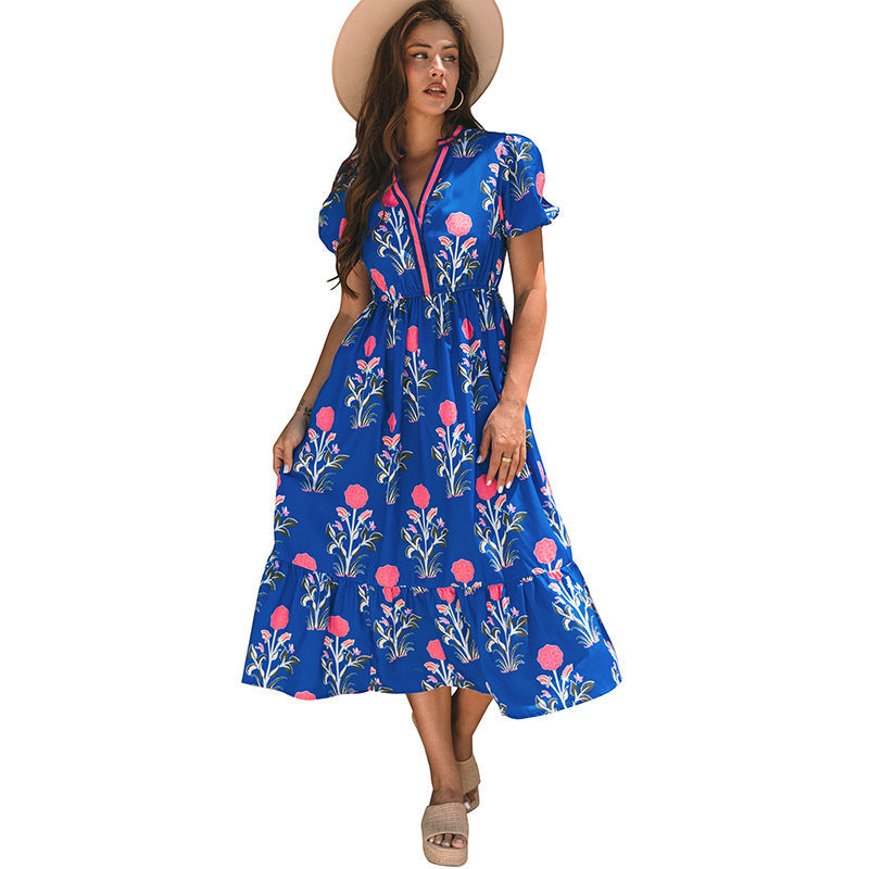 Xanthe – Elegant Floral Tiered Midi Dress for Effortless Style