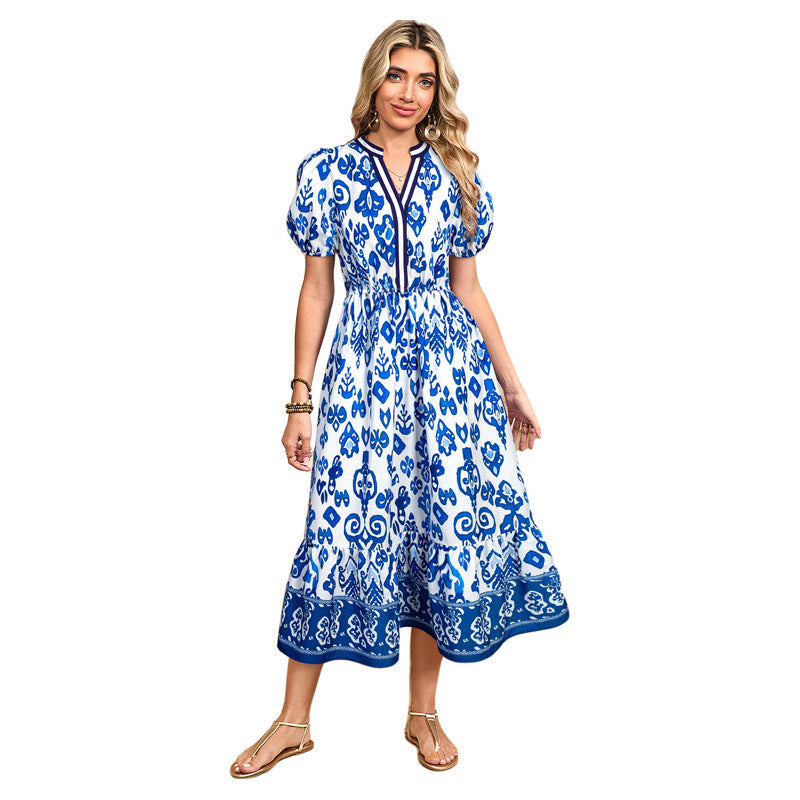 Xanthe – Elegant Floral Tiered Midi Dress for Effortless Style