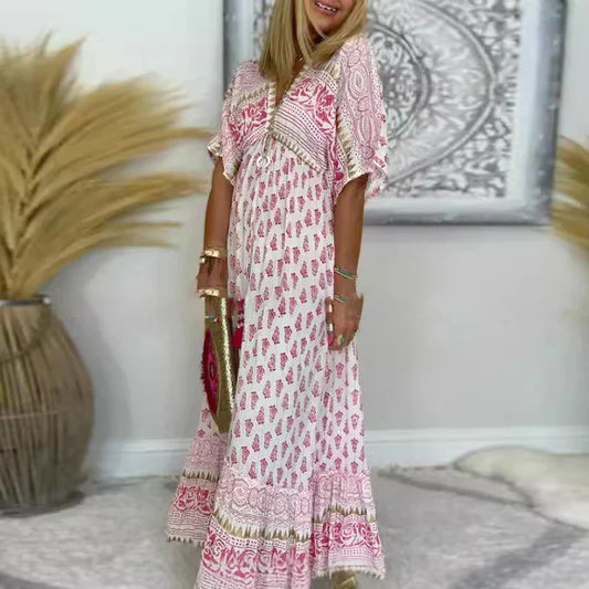 Mabel – Elegant long dress with bohemian pattern