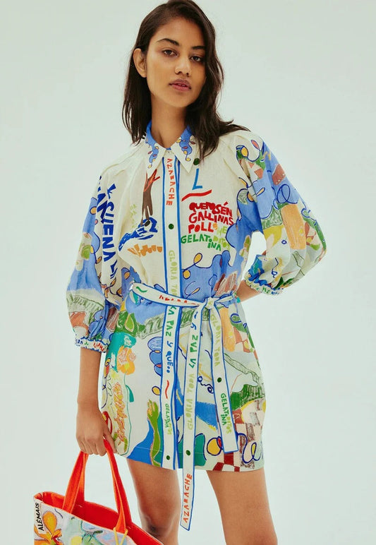 Fionella – Elegant Embroidered Belted Shirt Dresses for a Chic Look